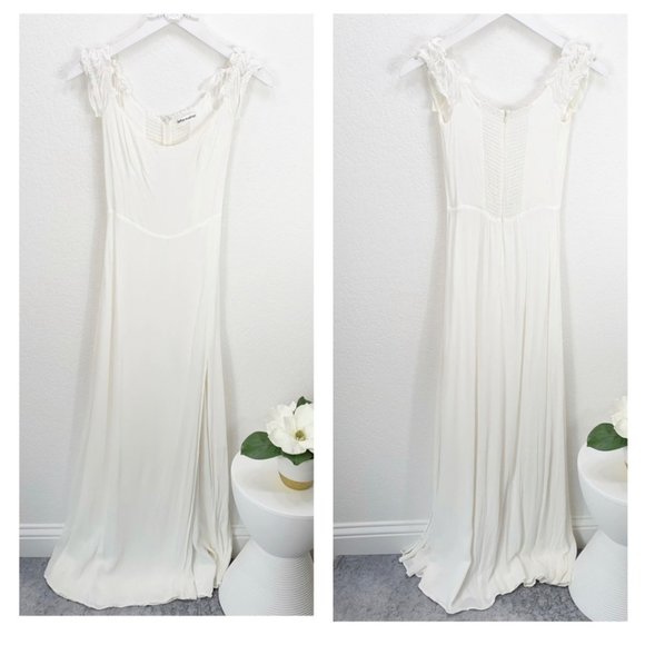 Reformation Gimlet Dress Gown Maxi Ivory Wedding Off Shoulder Size 0 - Picture 2 of 5